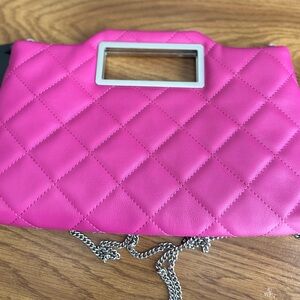 INC Judith Handle Clutch With Diamond Quilt Pattern- Pink Tutu.